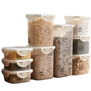 Hot selling 9 Pieces Clear Moisture-Proof stackable Kitchen Food, Dried Fruit Storage Container BPA Free