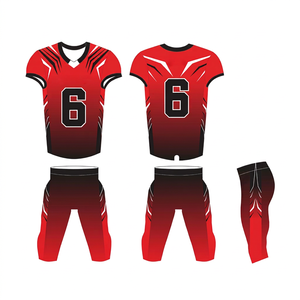 Breathable Plus Size Men's American Football Uniform Sets for Adults Short Sleeves Customized Design 100% Polyester OEM Service - Product Image 1