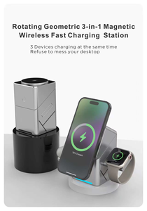 Estación de Carga Inalámbrica Rápida 3 en 1 de 15W Justlink, Soporte de Carga Inalámbrico Multidispositivo para Teléfono, <span class=keywords><strong>Apple</strong></span> <span class=keywords><strong>Watch</strong></span> y AirPods - Product Image 5