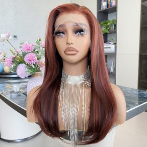 Perruque synthétique résistante à la chaleur, rouge cuivré transparent, mi-longue, à couches, pour fêtes et usage quotidien – Meilleure vente, prix usine réduit - Product Image 3