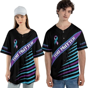 Camiseta de Béisbol para la Prevención del Suicidio, Apoyo a la Salud Mental, Unisex, Manga Corta, Absorbe la Humedad, Ropa Deportiva Antibacteriana - Product Image 6