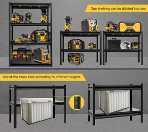 ריהוט אחסון מדפי לסלון וחיצוני אחסון מתלה חדר מדף 4 tier מתכת אחסון מדף מדף - Product Image 6