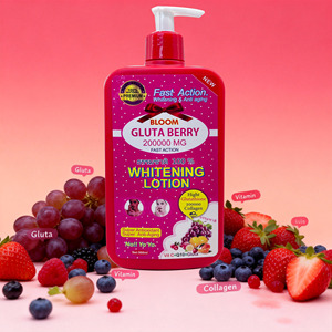 NUOVA LOZIONE SCHIARENTE BLOOM GLUTA BERRY Anti-Età Anti-Rughe per Macchie Scure e Lentiggini con Glutatione, Collagene e Vitamina C per il Corpo - Product Image 5