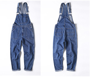 <span class=keywords><strong>Salopette</strong></span> en jean rétro américaine en coton pour hommes et femmes, <span class=keywords><strong>grande</strong></span> <span class=keywords><strong>taille</strong></span>, pantalon <span class=keywords><strong>de</strong></span> <span class=keywords><strong>travail</strong></span>, bretelles, coupe ample, streetwear, jean baggy à jambe large et droite - Product Image 5