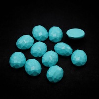 Turquoise synthétique bleue ovale à facettes plates sans ligne 16x12mm pour la fabrication de bijoux