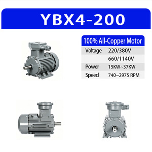 มอเตอร์สามเฟส YBX4-200 แรงดันคู่ 380V/660V 2/4/6/8 โพล 15-37kW สำหรับงานหนัก แรงดันกว้าง ทนทานต่อการใช้งานหนัก - Product Image 2