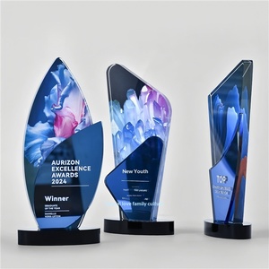 Trofeo de Cristal, Medalla de Espejo Colorida, Premio Conmemorativo, Ceremonia, Campeón de Competición, Estilo Hoja Jp - Product Image 2