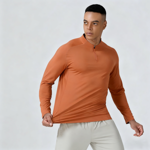 Maglietta da uomo con collo alto a mezza zip per sport all'aria aperta a maniche lunghe <span class=keywords><strong>abbigliamento</strong></span> Fitness Running per <span class=keywords><strong>abbigliamento</strong></span> Casual da <span class=keywords><strong>ciclismo</strong></span> autunno inverno - Product Image 1