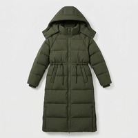 Veste d'hiver à capuche pour femmes AQTQ, fabricant de vêtements avec logo personnalisé, vêtements d'extérieur, parka extra longue pour femmes, manteau matelassé à bulles