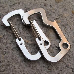 คาราบิเนอร์สแตนเลสแบบมีห่วง D สำหรับเก็บของอเนกประสงค์ ที่เปิดขวด พวงกุญแจ อุปกรณ์กลางแจ้ง - Product Image 5