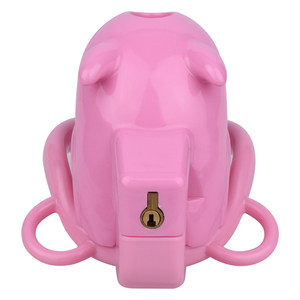 Nuovo rosa nero di plastica diavolo maschio dispositivo di castità schiavo pene gabbia di Bondage cazzo di blocco giocattoli per giochi sessuali per adulti - Product Image 4