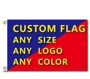 Promotion Flag Manufacturer 3*5ft Screen Printed Logo Design Outdoor Flying Flag Custom