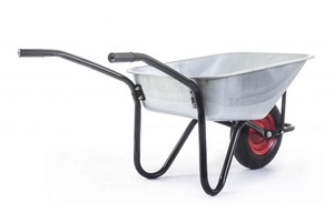 Carretilla de Carga Pesada de 100 Litros, de Acero Galvanizado, con Rueda Neumática para Jardín - Product Image 2