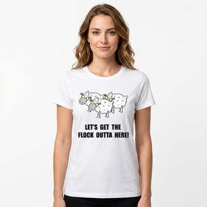 T-shirt col rond 100 % coton peigné pur pour femme, manches courtes, jersey tricoté, imprimé floqué écologique, 160g - Product Image 1