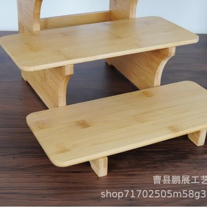 Soporte de madera para exhibir postres, bandeja de bambú de tres niveles, estilo moderno, para servir bocadillos en bodas y fiestas. - Product Image 3