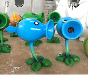 Plantes <span class=keywords><strong>vs</strong></span> Zombies thème peashooter sculpture mode ornement personnalisé meubles décoratifs pour affichage - Product Image 1