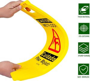 Sıcak satış özelleştirilmiş sarı plastik bir şekil dikkat ıslak zemin uyarı işareti kurulu - Product Image 2