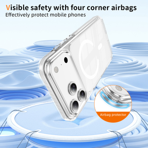Funda Deportiva para Teléfono Azlefo, Nuevo Diseño para 17 Pro Max, Magnética, Antigolpes, Antiamarillamiento, Transparente, Acrílico+TPU - Product Image 4