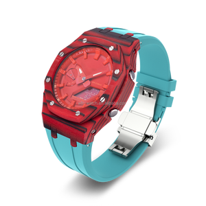 Boîtier de montre en fibre de carbone avec bracelet en silicone <span class=keywords><strong>Ga</strong></span> <span class=keywords><strong>2100</strong></span> pour <span class=keywords><strong>G</strong></span> <span class=keywords><strong>Shock</strong></span> Ga2100 Kit de modification - Product Image 6
