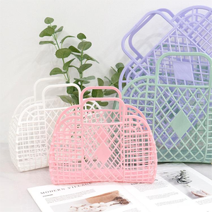 Handheld Eco-Friendly Multifunction Simplicity PE Plastic Summer Portable Detachable Shopping <strong>Storage</strong> <strong>Basket</strong> - Product Image 4