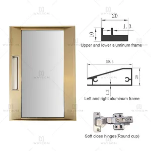 Armadietto in materiale semplice ed economico con porta in vetro maniglia dell'armadio armadi da cucina porta in vetro di alluminio