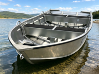 Bateau en aluminium à coque en V soudée de 3,1 m, robuste, avec réservoir de carburant, idéal pour la chasse au canard