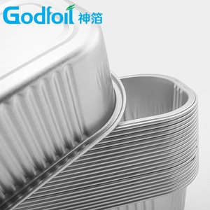 8 英寸长方形铝箔容器 20 盎司一次性托盘，适用于欧盟熟食店肉类奶酪包装专业餐饮盘 - Product Image 6