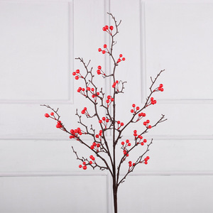 Branches artificielles de baies rouges Qihao, 130 cm, haute qualité, décoratives pour la maison et les mariages - Product Image 4