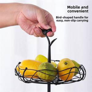 Corbeille à fruits classique nordique en fer forgé laqué, support à bonbons et collations, panier de rangement pour légumes, portable pour salon - Product Image 3