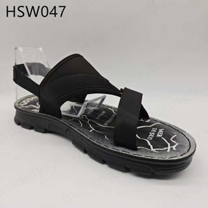 LXG, Sandales gladiateur pour hommes, populaires en Afrique, à bout ouvert, grande taille, antidérapantes, unisexes, noires, pour l'été, HSW045 - Product Image 4