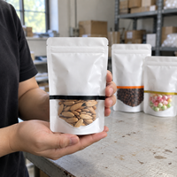 Sachets Doypack refermables à fermeture éclair avec fenêtre transparente et encoche de déchirement pour grains de café, noix, fruits secs, bonbons, snacks – Sachet stand-up