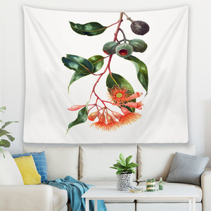 Aquarelle Fleur <span class=keywords><strong>Vintage</strong></span> Oiseau <span class=keywords><strong>Bleu</strong></span> Rose Transparent Fleurs Imprimé 3D Polyester <span class=keywords><strong>Tapisserie</strong></span> - Product Image 4
