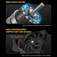 Lovingcool ARGB 120mm ventilateurs de refroidissement de PC à tour unique affichage de la température de l'ordinateur de jeu ventilateurs de refroidisseur de processeur en cuivre et en aluminium