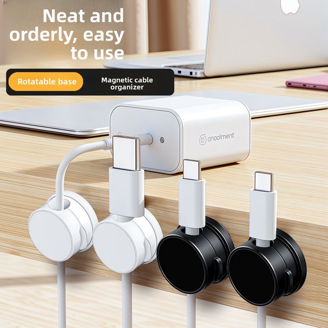 2026 New Arrived Mobile Phone Data Cable Storage Holder Magnetic Organizer Desktop Wall Hanging Cable Buckle Plug Hook
