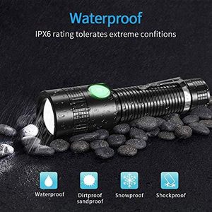 Torcia a <span class=keywords><strong>LED</strong></span> Super luminosa tattica tattica piccola torcia <span class=keywords><strong>10000</strong></span> Lumen ricaricabile 4 modalità cavo di ricarica magnetica per - Product Image 5