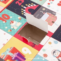 Calendrier de l'Avent de Noël de luxe 24 jours, boîte personnalisée avec logo imprimé, boîte surprise en carton blanc pour jouet ou cadeau