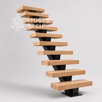 Escalier mono-soleil de luxe pour intérieur, fabrication OEM/ODM directe par un ingénieur architectural