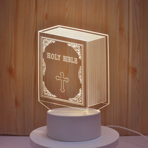 Lampe d'illusion 3D Notre-Dame, <span class=keywords><strong>veilleuse</strong></span> holographique, lumières LED chaudes, meilleur cadeau d'anniversaire, de fête des Mères chrétienne pour femmes religieuses et mamans - Product Image 5