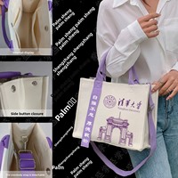 Sac fourre-tout en toile 3D avec motif personnalisé, logo imprimé numériquement, sac à main pour étudiants, sac bandoulière avec ruban, personnalisation haut de gamme