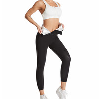 Shorts d'entraînement élastiques taille haute personnalisés pour femmes, Leggings sculptants effet sauna pour le yoga à domicile et la perte de poids