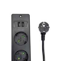 Multiprise encastrable sur mesure pour mobilier, norme européenne, 2 prises 16A 230V, 2 ports de charge USB Type-A, durable, pour bureau et table