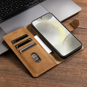 Funda de Cuero para Teléfono, Estilo Ejecutivo, para Samsung Galaxy S25 S24 S23 Ultra S22 S21 FE S20 S10 Plus Note20, Tipo Libro con Ranuras para Tarjetas - Product Image 2