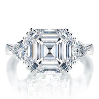 Bague Mlluki Moissanite en argent sterling 925, taille Asscher, 5 carats, forme cube de sucre, pour femme, 10x10