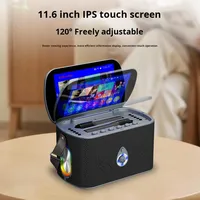 Máquina de Karaoke con Pantalla Táctil, Altavoz Portátil KTV para Exteriores y Hogar, Máquina de Karaoke Portátil con Micrófono Dual