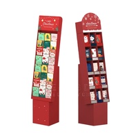 Présentoir autoportant en carton ondulé pliable à 4 niveaux, personnalisé et écologique, pour cartes de vœux de Noël, idéal pour la vente au détail