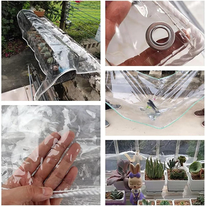 Bâche transparente en PVC vinyle robuste et imperméable <span class=keywords><strong>de</strong></span> 14 mil pour fenêtres <span class=keywords><strong>de</strong></span> véranda, auvents et tentures <span class=keywords><strong>de</strong></span> patio, avec œillets - Product Image 3