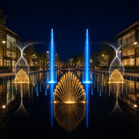 Fontaine musicale de piscine commerciale de luxe avec jets d'eau, LED RGB, laser, acier inoxydable, IP68, contrôle IA, solution complète