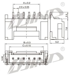 Offre Spéciale PHS-WT 2.0mm Pitch WTB 2-16pin SMT Simple Rangée Angle Droit avec Serrure pour Application PCB - Product Image 5