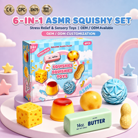 Calendrier de l'Avent de Noël : Boîte Surprise Kawaii avec Squishies TPR en forme de Beurre et de Fromage, Jouets Sensoriels Anti-stress pour Enfants