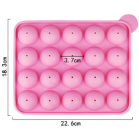 069 20-fach Silikonform in Kugelform für Lollipops, Lutscherform, Süßigkeitenform, DIY-Kuchenwerkzeug für Kinder, wiederverwendbar